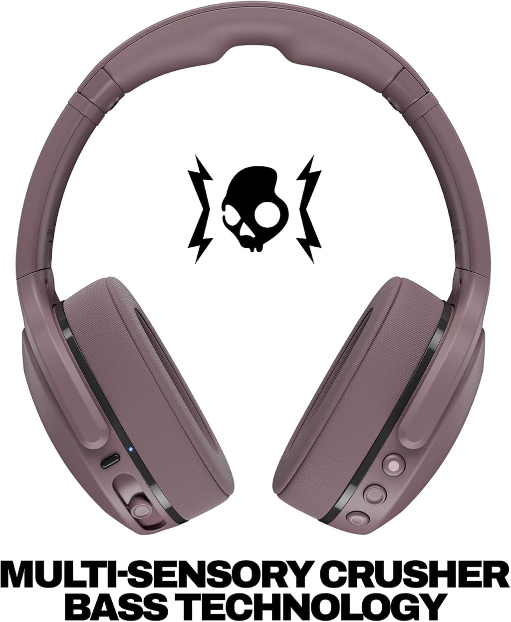 Skullcandy Crusher 540 Active Wireless Bluetooth Headphones with Multi-Sensory Bass, Noise Isolating Over-Ear Fit, Sweat and Water Resistant, 40 Hours Battery, Microphone for iPhone Android - Smoke