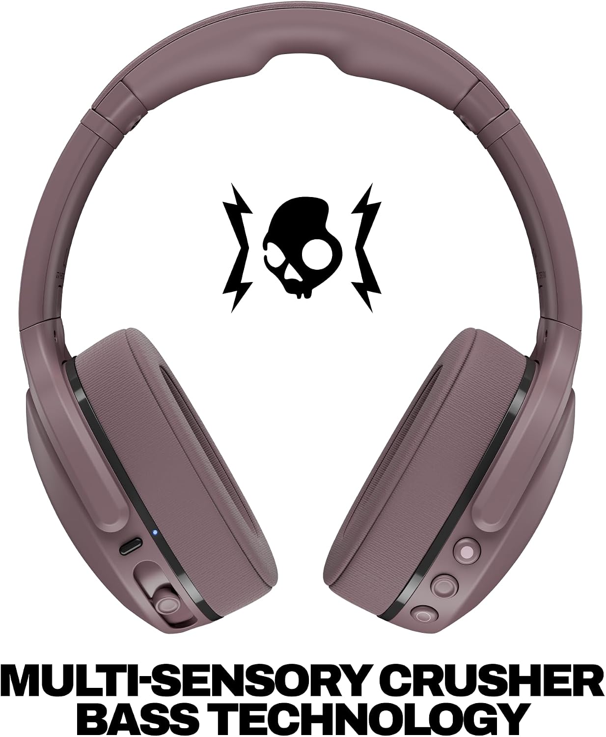 Skullcandy Crusher 540 Active Wireless Bluetooth Headphones with Multi-Sensory Bass, Noise Isolating Over-Ear Fit, Sweat and Water Resistant, 40 Hours Battery, Microphone for iPhone Android - Smoke