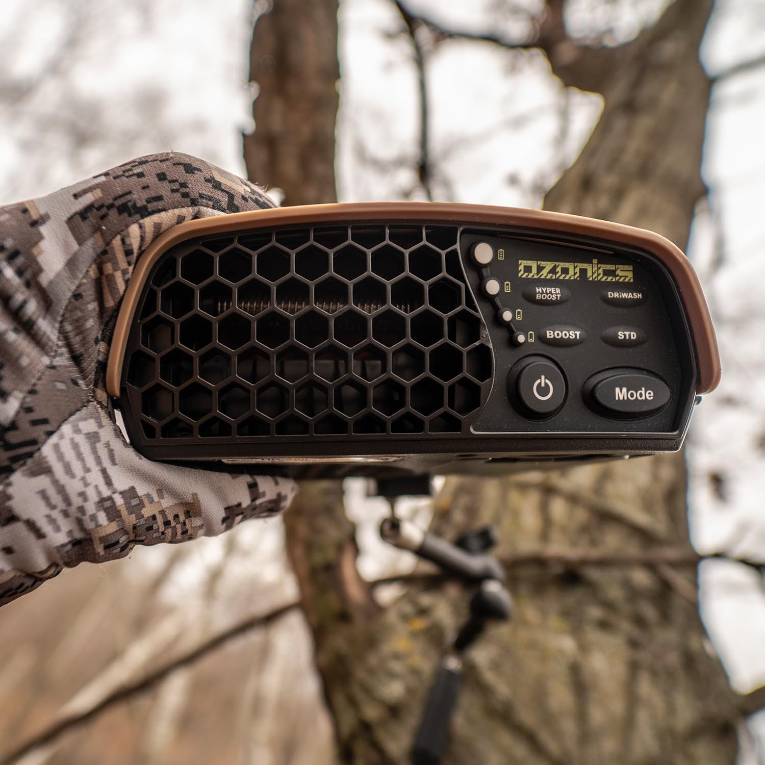 Ozonics HR500 Scent Eliminator with New Hyperboost Mode | Ozone Generator for Hunting with 4 Modes of Operation, Odor Eliminator with Bluetooth Connectivity - XL Battery & Smart Arm Mount Included