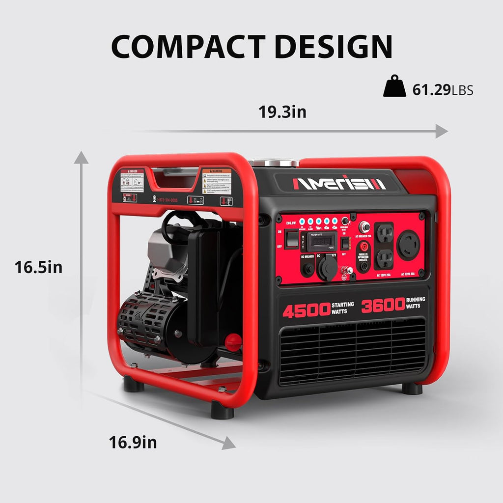 AMERISUN 4500 Watt Inverter Portable Generator With CO Protection, RV Ready (AL5040C)