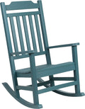Flash Furniture Winston All-Weather Poly Resin Rocking Chair in Teal