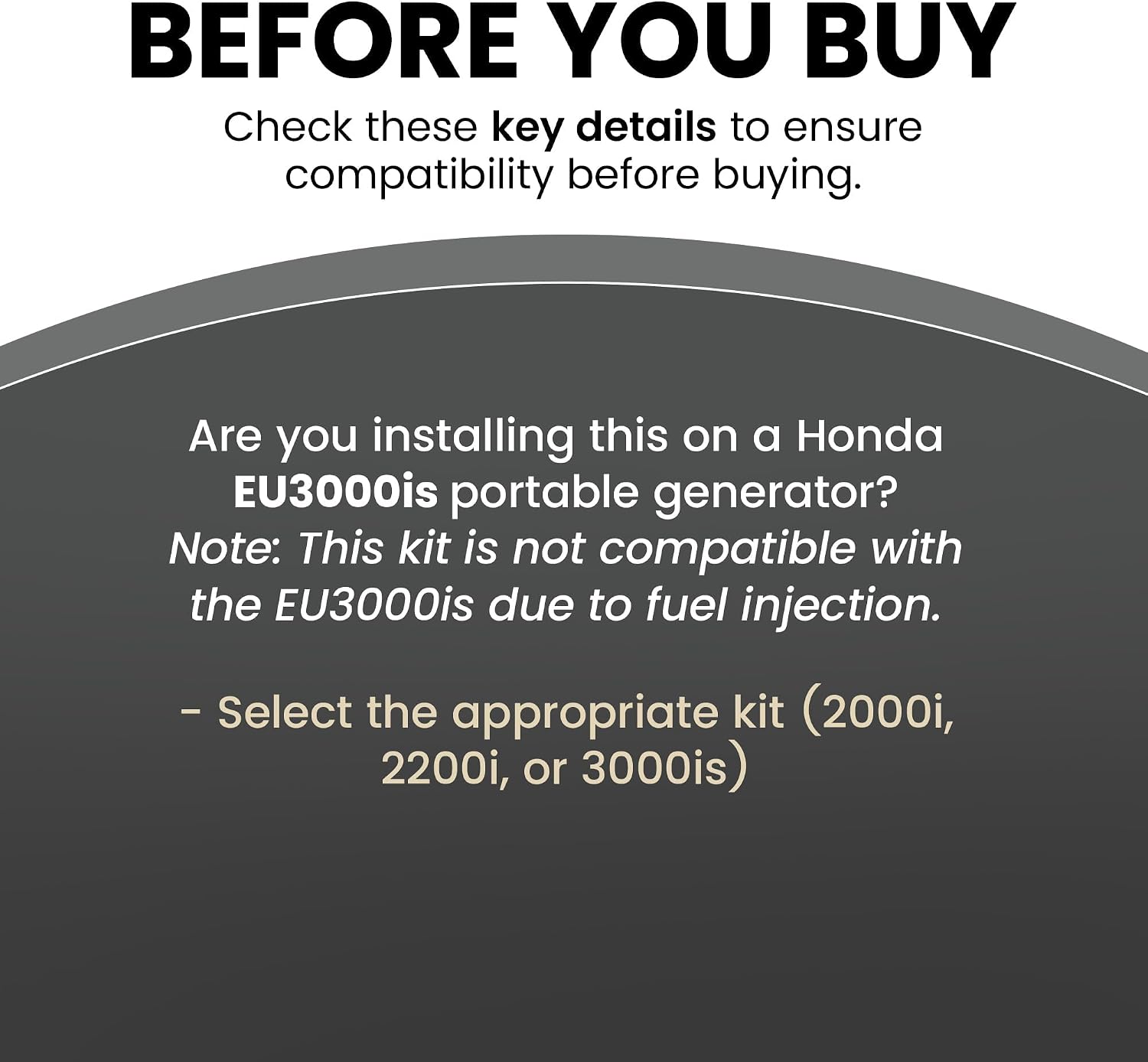 Hutch Mountain Generator Propane Conversion Kit Honda EU3000is- Dual-Fuel Conversion for Propane & Gasoline - Portable Generator Backup Kit for Home Emergencies, Camping, and RVs