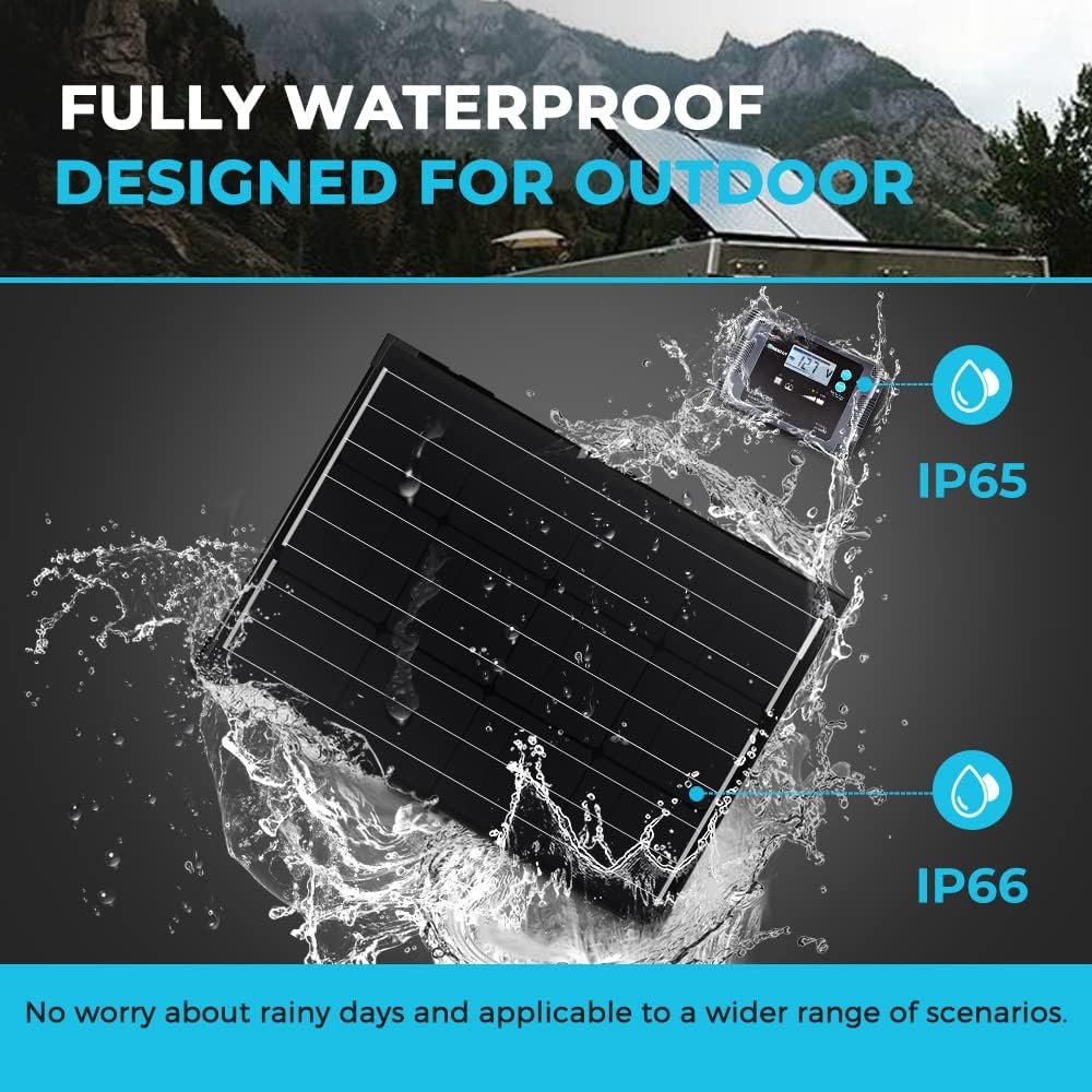 Renogy 100W Portable Solar Panel, 25% High Efficiency Solar Panel Kit with 20A Charger Controller for 12V Battery&Power Station, N-Type Foldable Solar Panels w/Tempered Glass for RV, Camping Off-Grid