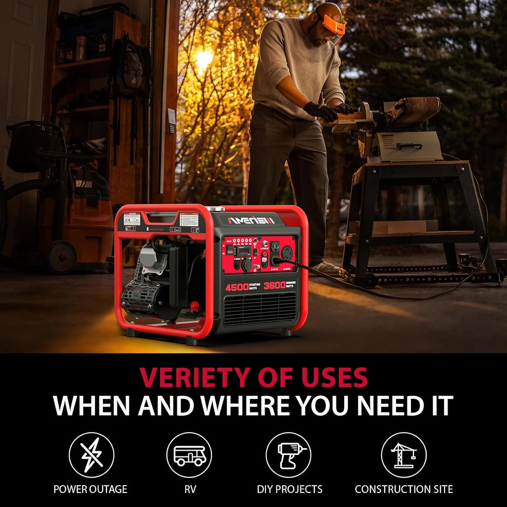 AMERISUN 4500W Portable Generator with Inverter Technology, Gas Generator for home use, CO Protect (AL5040C)