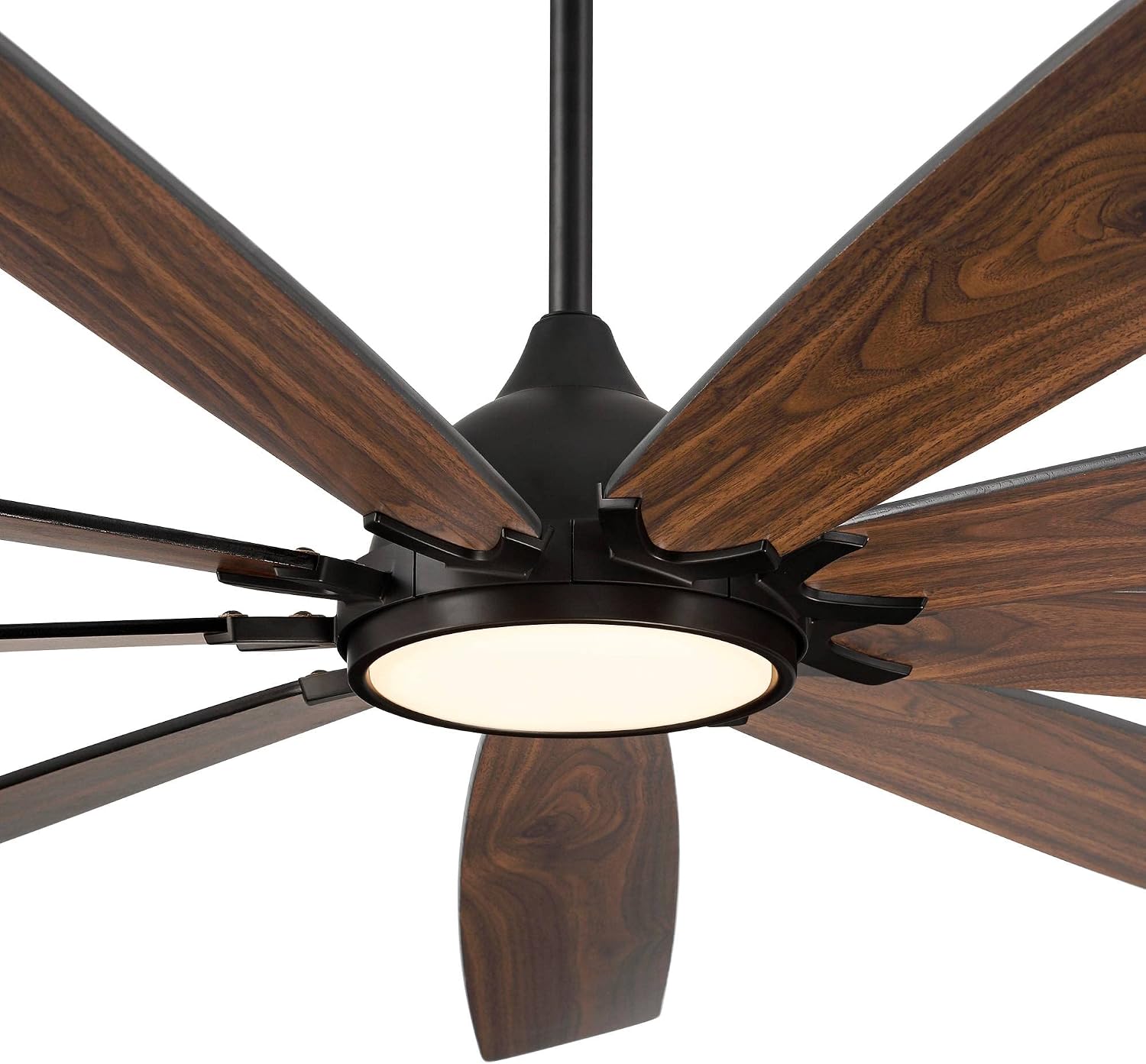 Casa Vieja 72' Tahoe Breeze Industrial Indoor Outdoor Ceiling Fan with LED Light Remote Control Matte Black Dark Walnut Wood Damp Rated for Cottage Core Patio Exterior House Home Porch Gazebo Garage