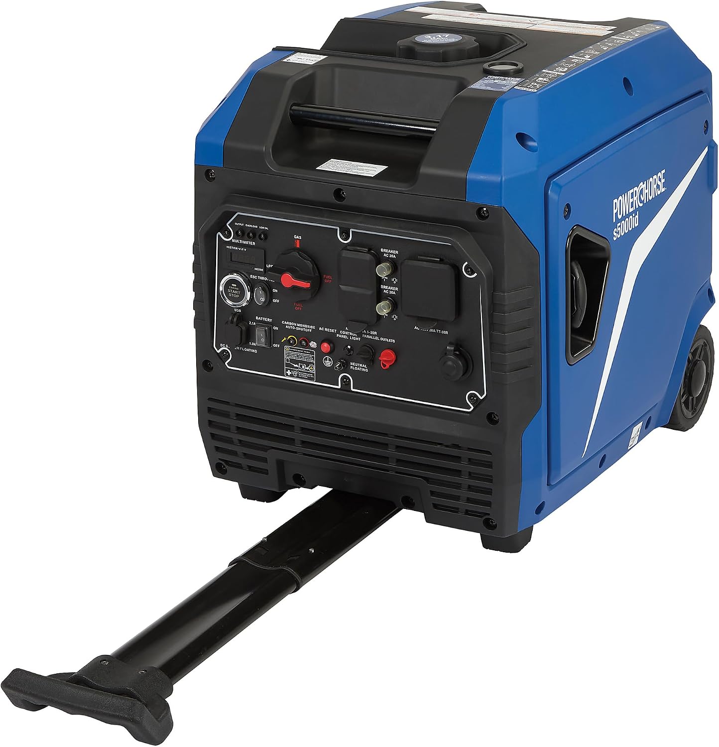 Powerhorse Inverter Generator, 5000 Surge Watts, 4000 Rated Watts, 120V, 58dB Quiet Run, Dual Fuel, CO Shutdown