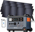 OSCAL PowerMax 6000 Solar Generator with 3x400W Solar Panels, 120/240V Split Phase Voltage 6000W AC Outlets (9000W Peak), 3600Wh Power Station Expandable to 57.6kWh, Emergency for Home