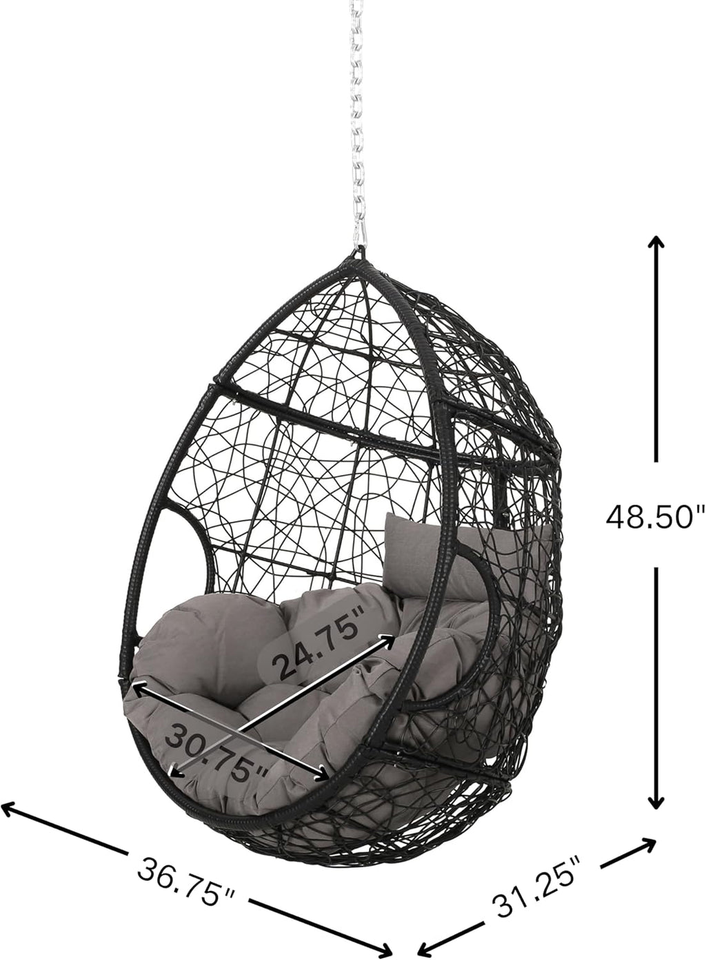 Christopher Knight Home Hammock/Swing, Black + Gray