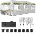 Bonnlo 6.5x6.5ft Pop Up Canopy, Outdoor Easy Up Party Tent w/Sidewalls, Patio Portable Gazebo for Party, Event, Camping (White, 10x30ft)