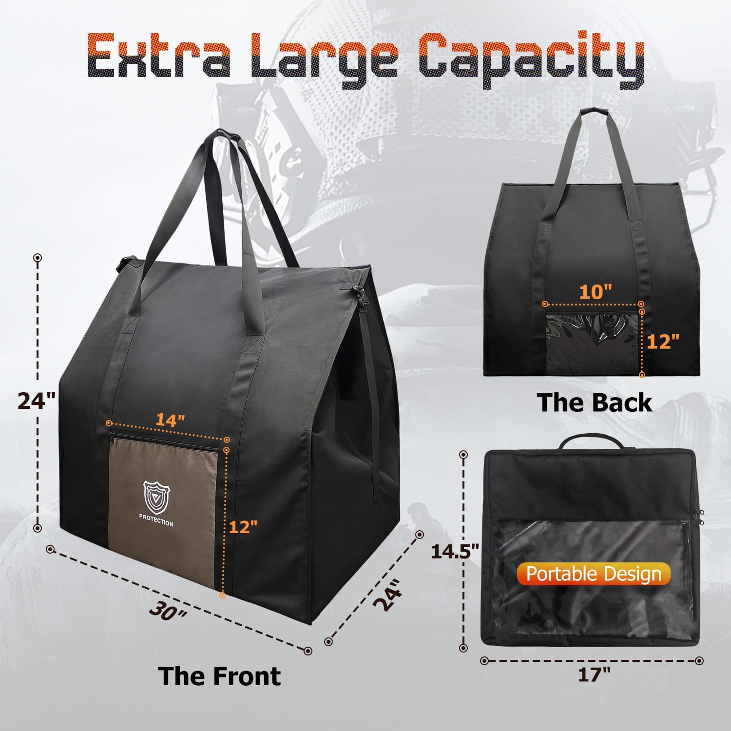 Faraday Bags 30'x24'x24'(283 Liters Capacity ) for Large Generators & Electronics,Military-Grade XXL EMF & RF Signal Shielding Cover for Computers Towers,Anti-Hacking,Privacy Protection (Waterproof )