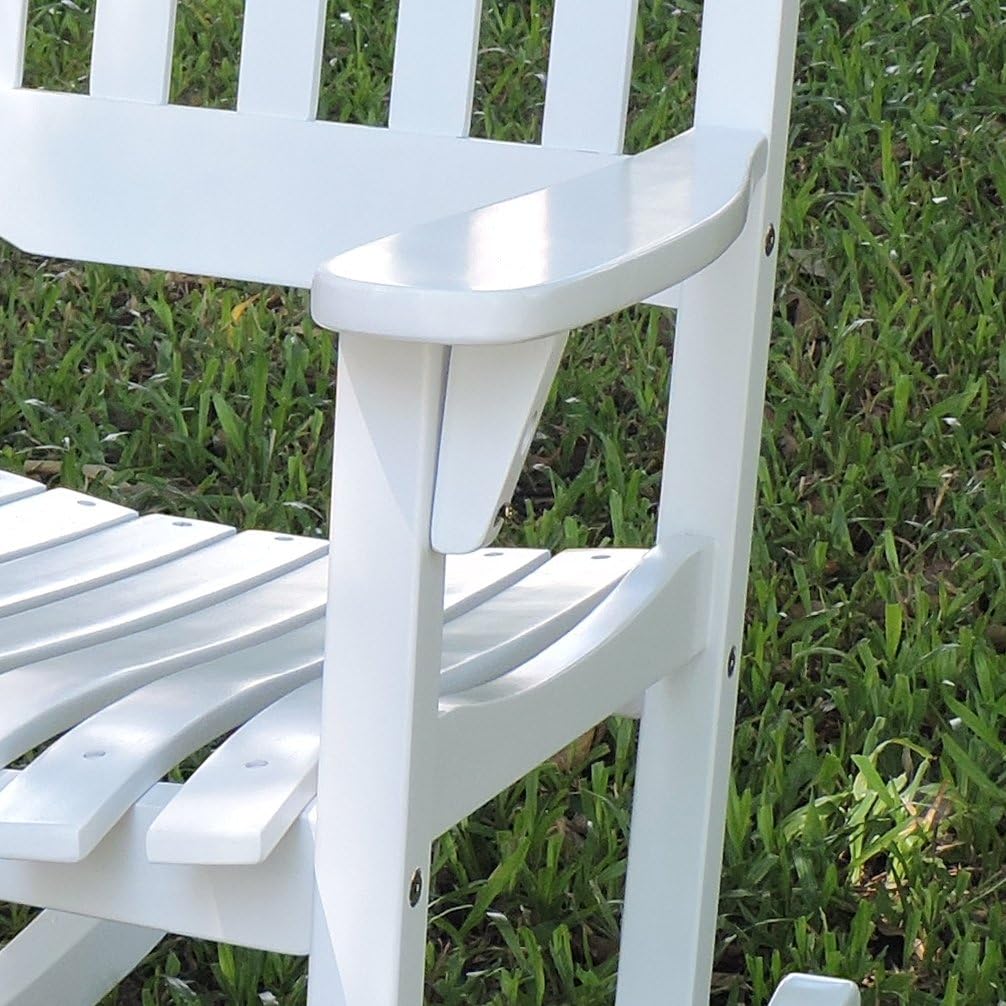White Porch Rocker/Rocking Chair Acacia Wood