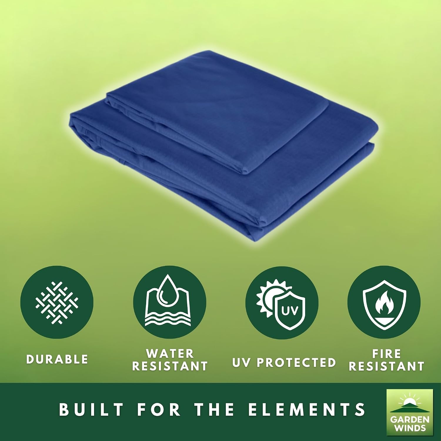 Garden Winds Reinforced RipLock 350 Replacement Canopy Top Cover Compatible with Allen Roth 10' x 12' Gazebo Models GF-12S004B, TPGAZ17-002 - True Navy