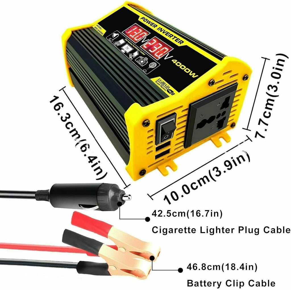 4000W 12V to 110V/220V Solar System Combination Inverter Solar Panel Kit Solar Generator Home Grid System 30A Controller + 18w12v Solar Panel (Color : Black, Size : 12V-220V)