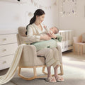 GarveeHome Rocking Chair Nursery,Glider Chair Nursery Chair with High Back and Side Pocket, Rocking Accent Armchair with Rubber Wood Legs for Living Room/Bedroom/Nursery