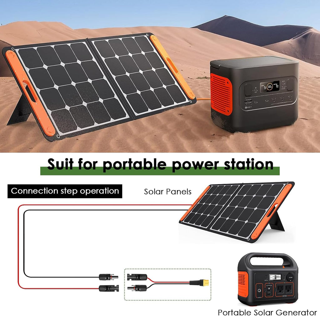 MOOKEERF Solar to XT60 Extension Cable 10AWG 100FT Solar Connector to XT60 Adapter Cable for Solar Panel to Portable Power Station Solar Generator Battery Pack