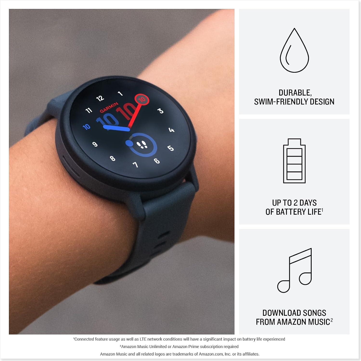PlayBetter Garmin Bounce 2 (Light Purple) Kids GPS Smartwatch Gift Box Bundle - Calling, Messaging & Location Tracking Features HD Screen Protectors, Wall Adapter & Case