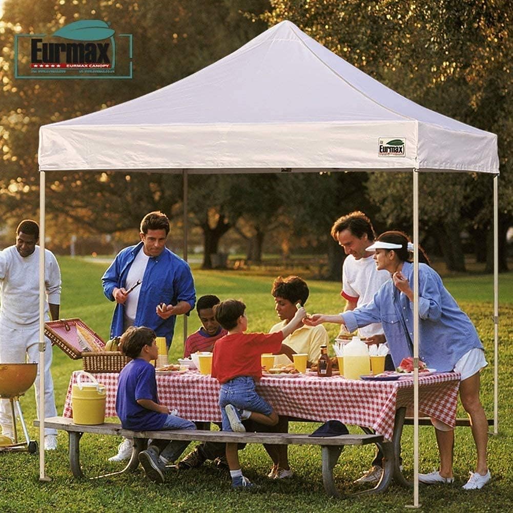 Eurmax USA 10x20 Pop Up Canopy Replacement Top,Universal Instant Canopy Cover ONLY,Heavy Duty UPF 50+ UV Protection,Water & Wind Resistant Tarp,30+ Colors Available,Bonus 4 Sand Bags (Grey)