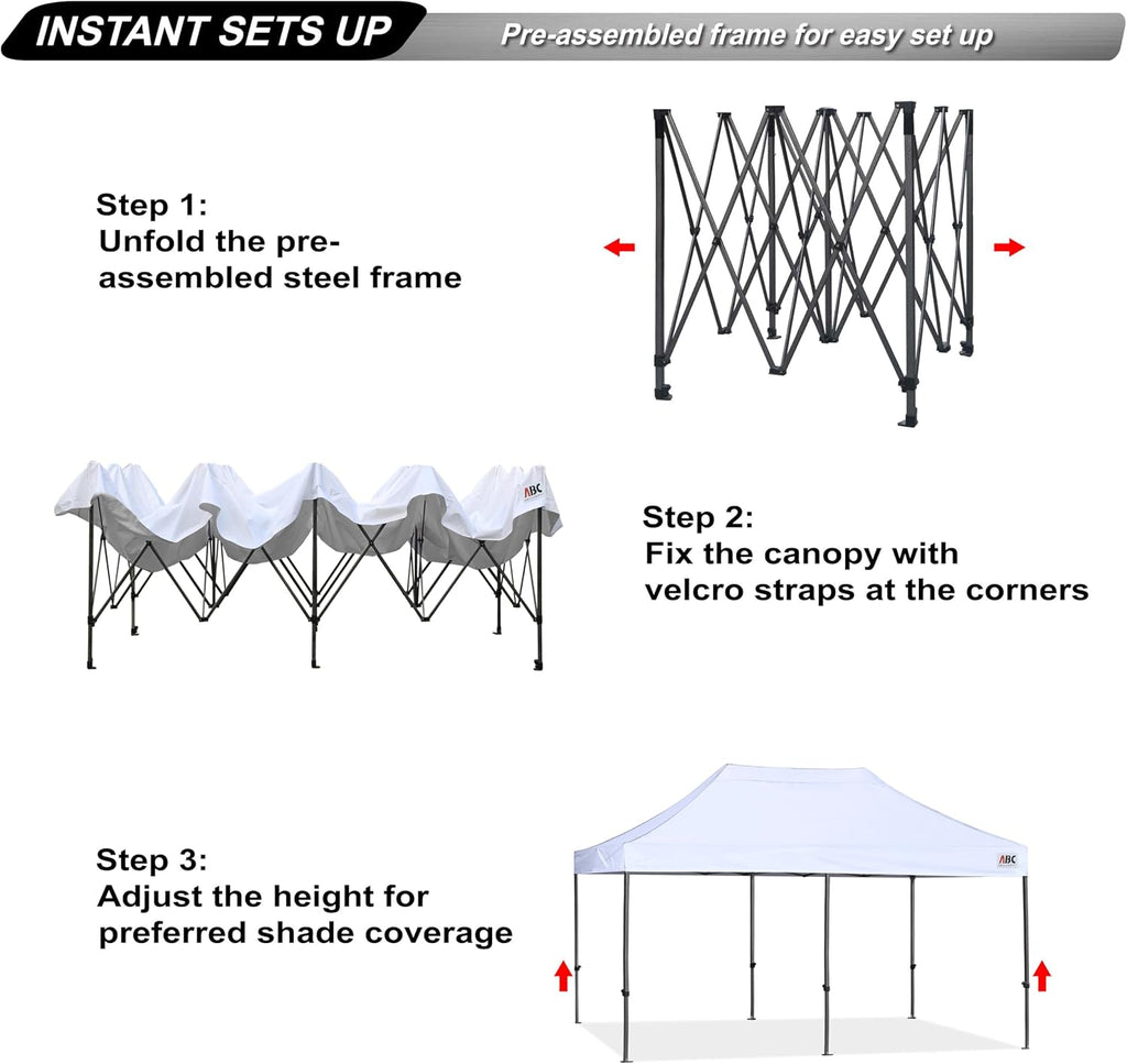 ABCCANOPY Patio Pop Up Canopy Tent 8x16 Commercial-Series (White)
