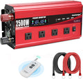 Cantonape 2500W Power Inverter 12V to 110V/120V DC to AC with LCD Display, Remote Controller 4 x AC Outlets and 4 x 3.1A USB Car Adapter for Car Truck Boat RV Solar System