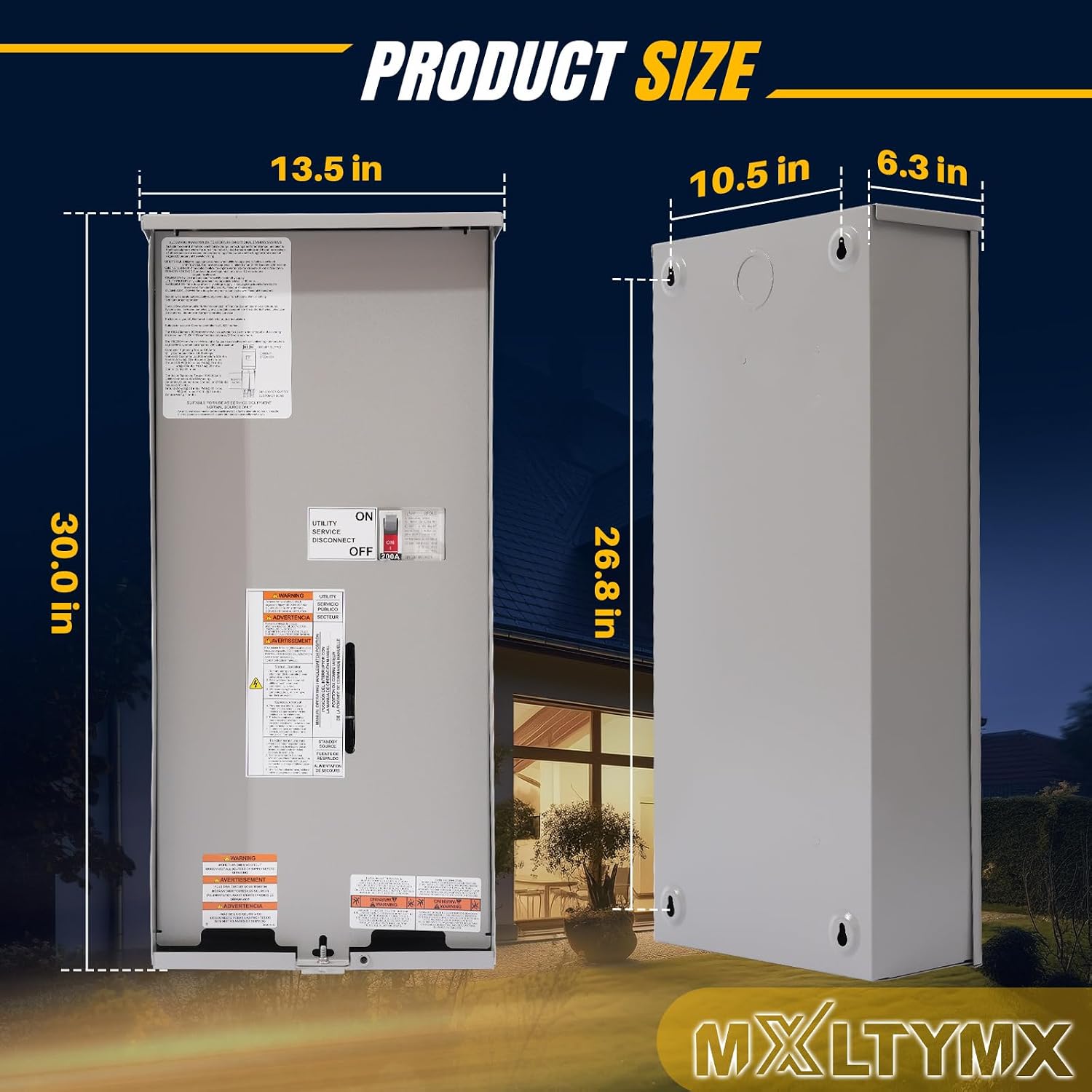 200 Amp Automatic Transfer Switch w/Power Management Replacement for Generac RXSW200A3, NEMA 3R Aluminum Enclosure for Indoor and Outdoor Use, Compatible with Evolution or Nexus Generator Controllers