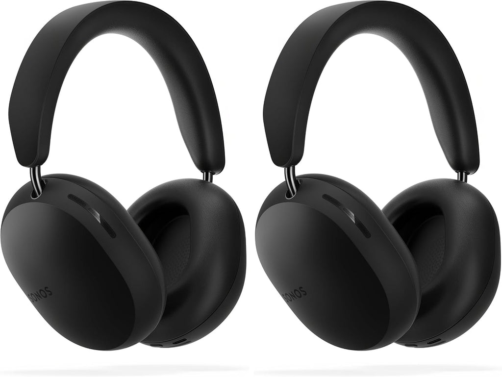 Sonos Ace | Noise Cancelling Wireless Over-Ear Headphones with Bluetooth, 30-Hour Battery Life, Spatial Audio, Dolby Atmos, Dynamic Head Tracking - Black (Pack of 2)