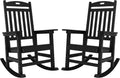 YEFU Outdoor Rocking Chairs Set of 2: Porch Rocking Chairs-Outdoor Patio Rockings Chair-Oversized Rocker Chair-All Weather Poly Rocker Lawn Chair for Adult-Seat Area 22'x21'-Backrest Height 31'-Black