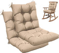 2sets Rocking Chair Cushion Set,Outdoor Patio Chair Cushions,Waterproof and Fade-Resistant Replacement Tufted Pads with Ties for Indoor Outdoor Rocker/Patio/Swing Chair,42 x 21 x 5 Inches