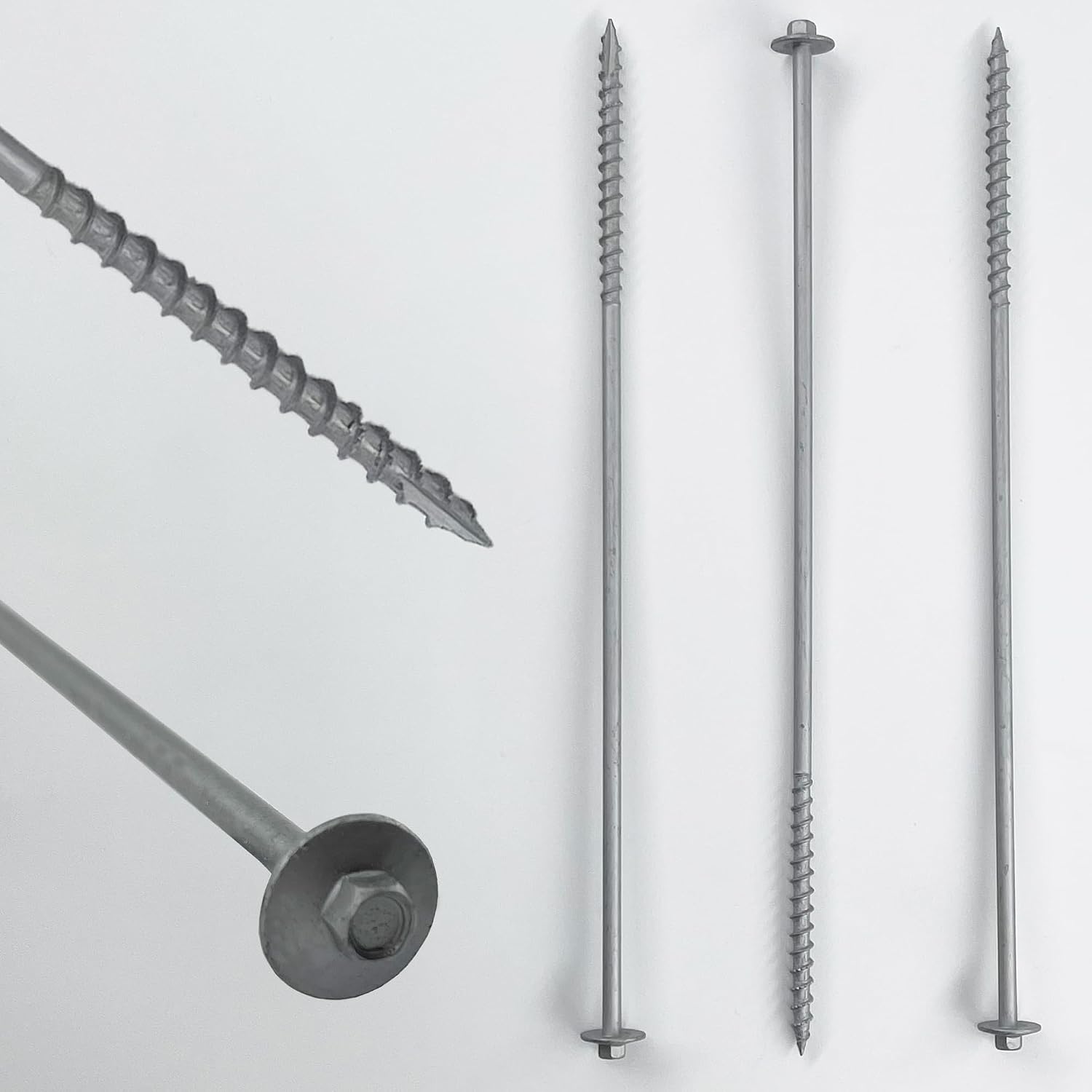 BRAUNY BOY - #12 x 10'- Extra Long Structural Lag Heavy Duty Construction Wood Screw – Galvanized Corrosion Resistant Coating Exterior Timber, Landscape - Easy Flange HEX Head Drive - Qty (250)