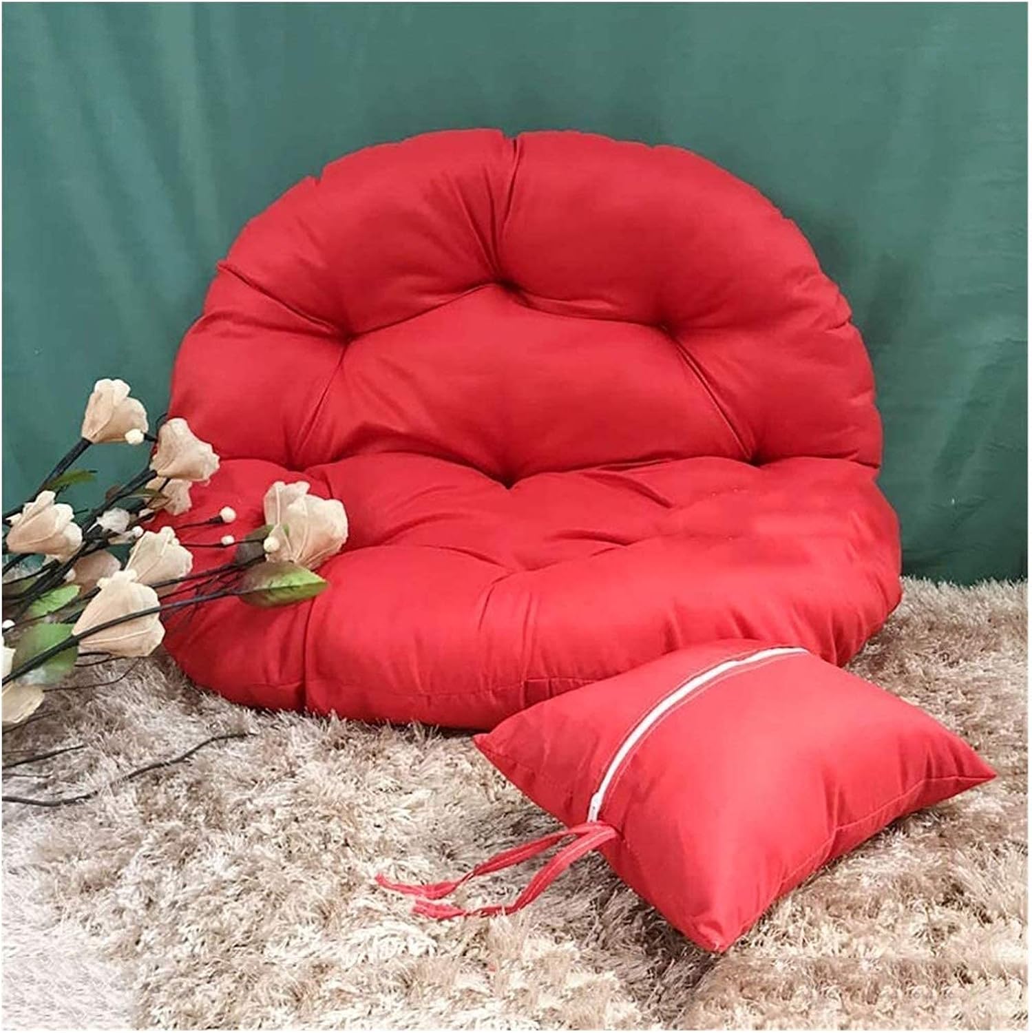 Garden Patio Rattan Swing Chair Cushion, Egg Chair Seat Cushion, Hanging Chair Cushions, Without Stand Thick Nest Multi Color Removable and Washable Round Swing Seat Cushion Furniture Decora
