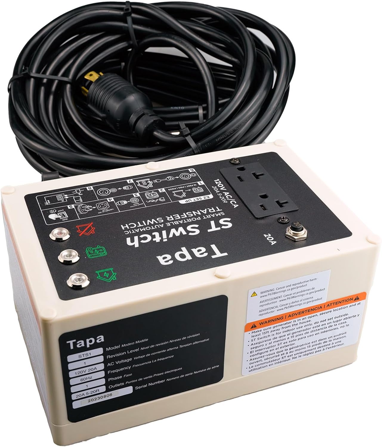 HZ Smart Transfer Switch Compatible with Westinghouse Portable Generator with Smart Switch Outlet