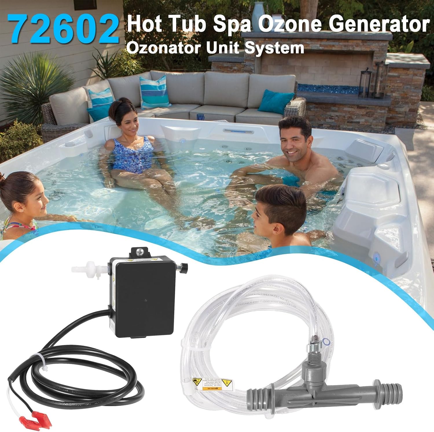 72602 Ozone Generator Replacement for Watkins Freshwater III Hot Tub Spa Ozonator Unit Fits for Hot Spring Highlife/Tiger River/Solana/Limelight Models
