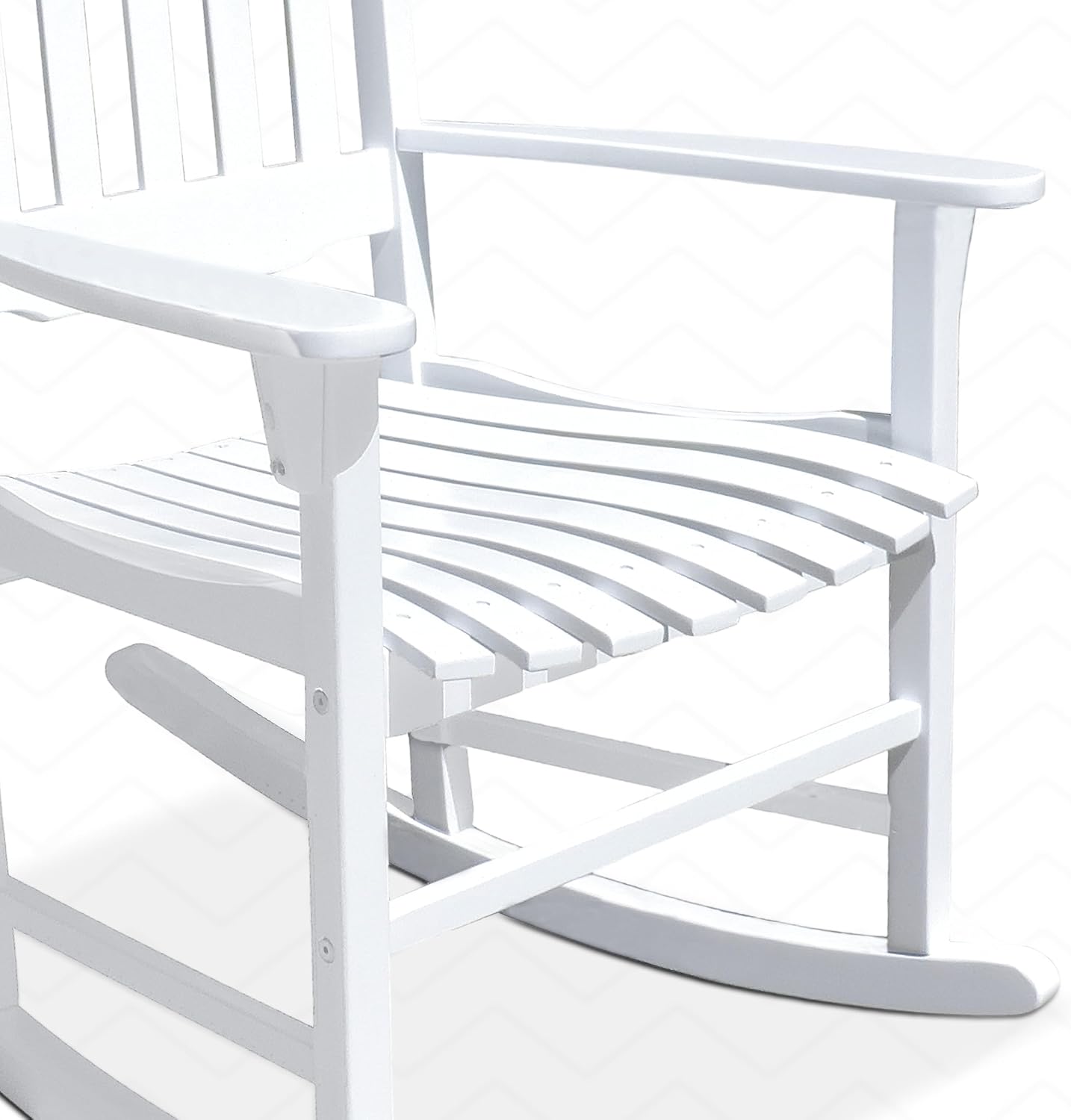 White Porch Rocker/Rocking Chair Acacia Wood