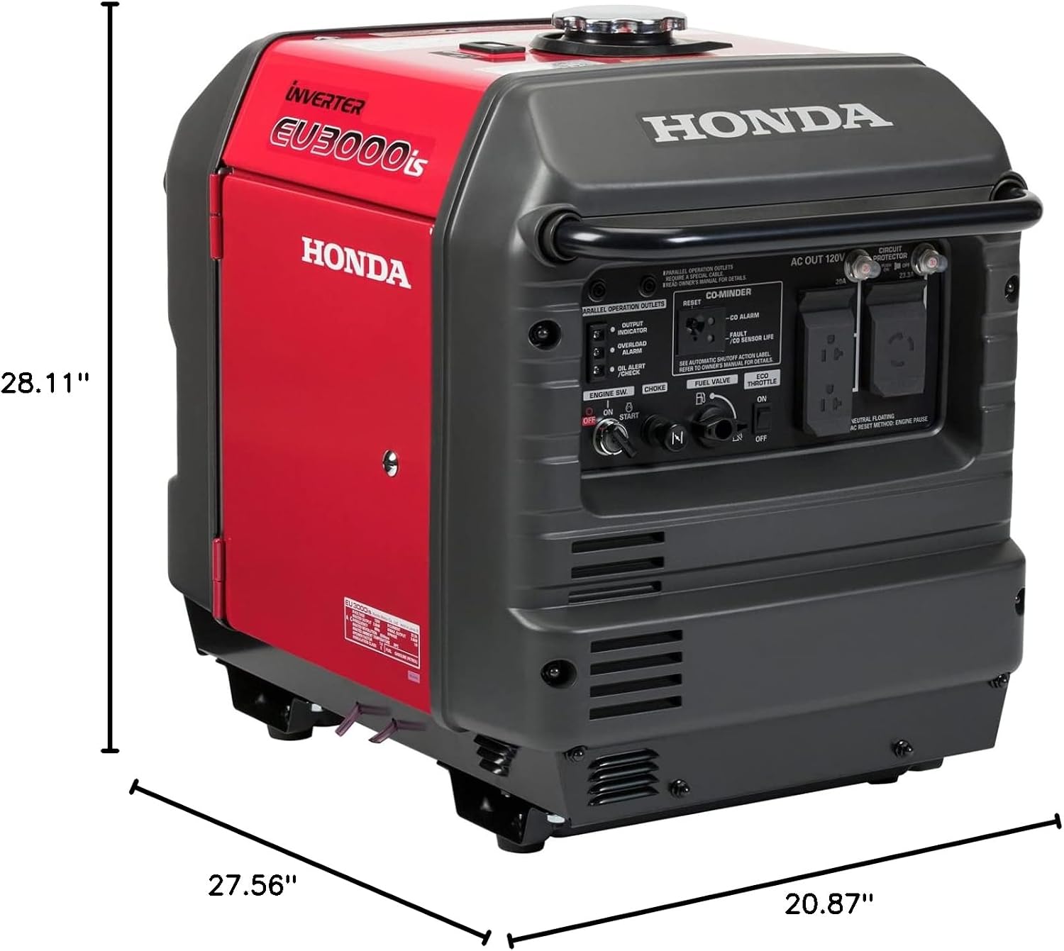 Honda EU3000IS1AN 3000-Watt 120-Volt Inverter Generator with CO-MINDER - 49-State