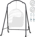 SUNCREAT Hammock Chair Stand, Heavy-Duty Steel Swing Stand, 400lbs Capacity, Multi-Use Hanging Chair Stand for Outdoor Indoor, Hammock Chair not Include, Black