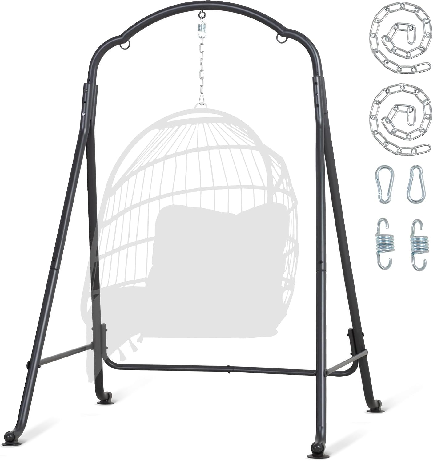 SUNCREAT Hammock Chair Stand, Heavy-Duty Steel Swing Stand, 400lbs Capacity, Multi-Use Hanging Chair Stand for Outdoor Indoor, Hammock Chair not Include, Black