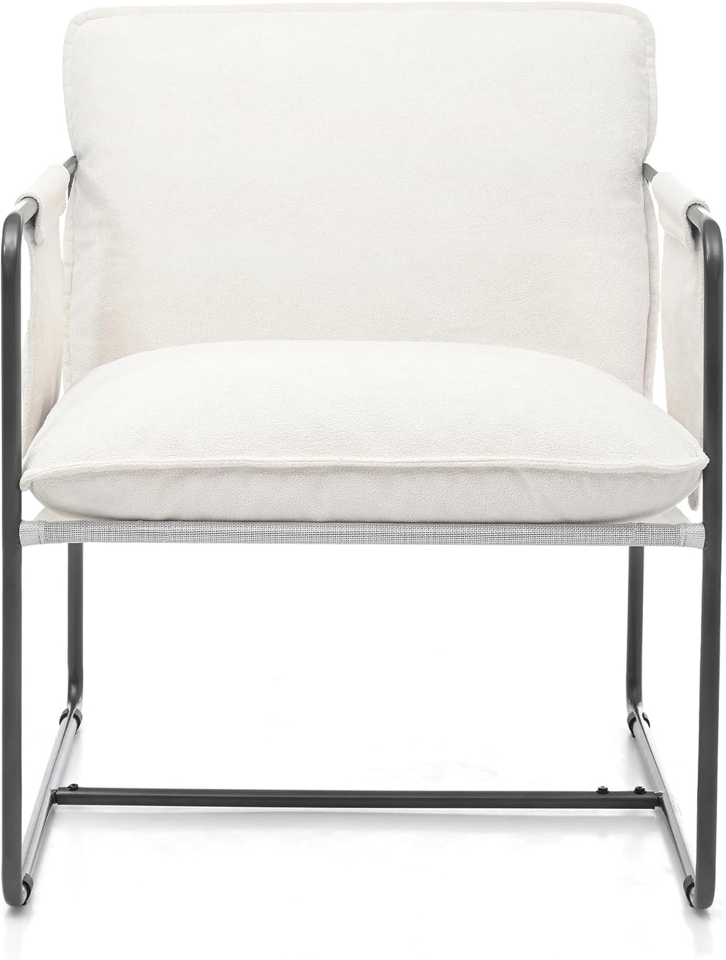 Kaimei 2 Pack White Hanging Armchairs with Armrest and Storage Pockets, Plush Cushioned Hanging Chairs for Bedroom, Living Room