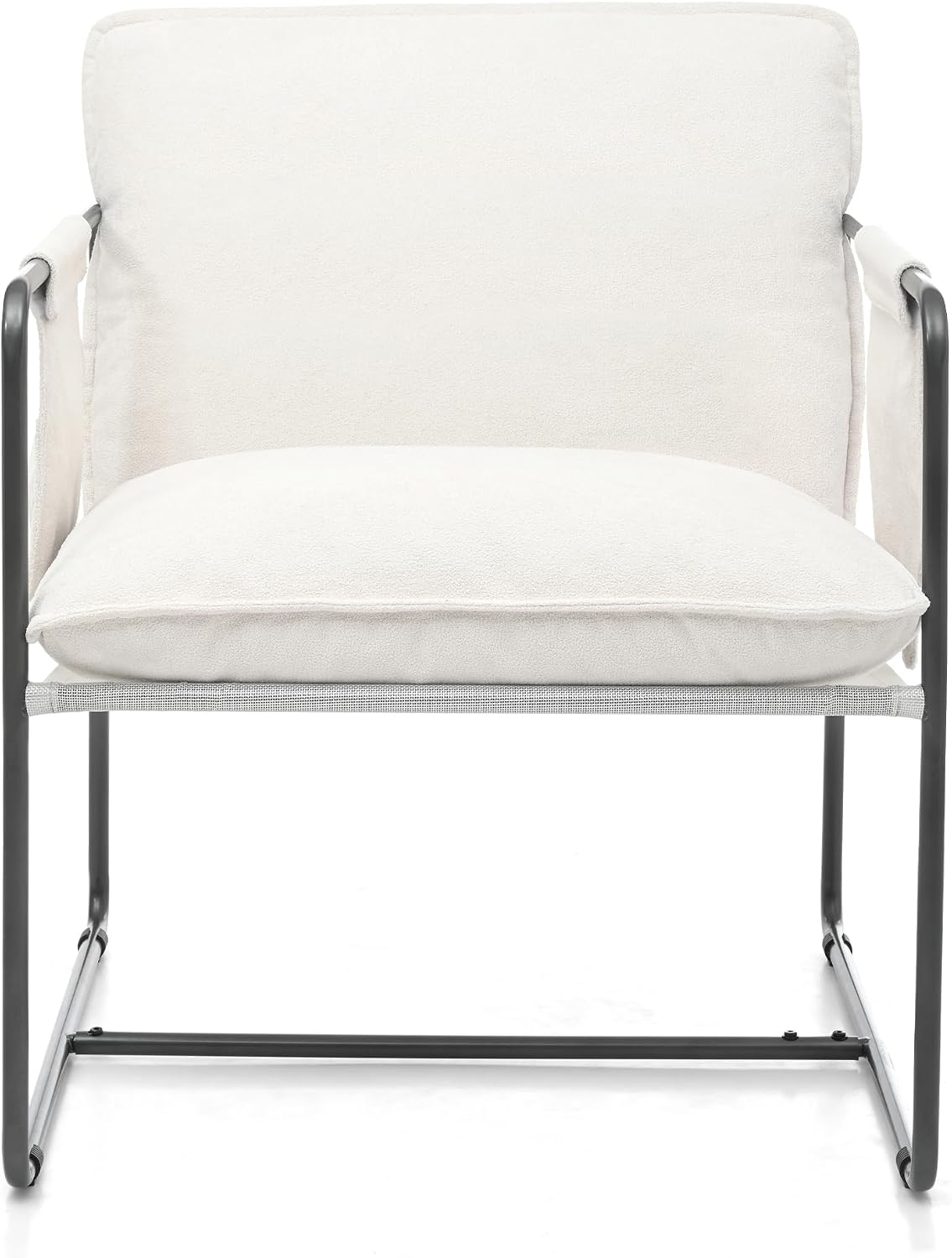 Kaimei 2 Pack White Hanging Armchairs with Armrest and Storage Pockets, Plush Cushioned Hanging Chairs for Bedroom, Living Room