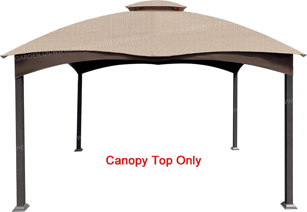 APEX GARDEN Ripstop Canopy Roof Top for The Lowe's Allen Roth 10-ft x 12-ft Gazebo #GF-12S004BTO / GF-12S004B-1 (Ripstop, Beige)
