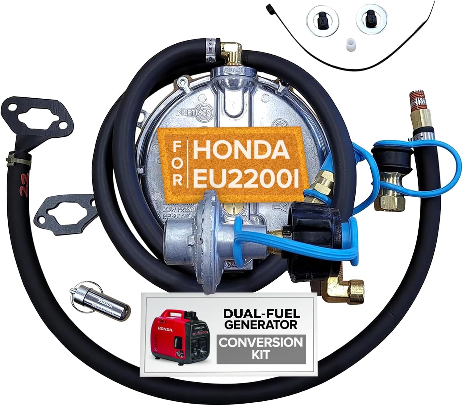 Hutch Mountain Generator Propane Conversion Kit Honda EU2200i- Dual-Fuel Conversion for Propane & Gasoline - Portable Generator Backup Kit for Home Emergencies, Camping, and RVs