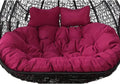 2 Person Egg Chair Cushion Replacement Double Hanging Rattan Chair Cushion Hanging Rocking Chair with 2 Adjustable Headrests Hanging Mattress for Patio Garden Furniture(K)
