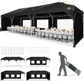COBIZI 10x30 Pop Up Canopy Tent for Parties with 5 Sidewalls| Push Center Lock & Air Vent| Waterproof & UPF50+ |Gazebo Outdoor Tent for Party,Wedding,BBQ with 4 Sandbags, 8 Stakes & 16 Ropes,Black