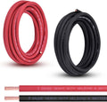 2 Gauge Battery Cable, 20FT Red + 20FT Black 2 AWG Pure Copper Wire Welding Cable, for Automotive, Battery, Solar and Generator, Standard USA OFC Wire