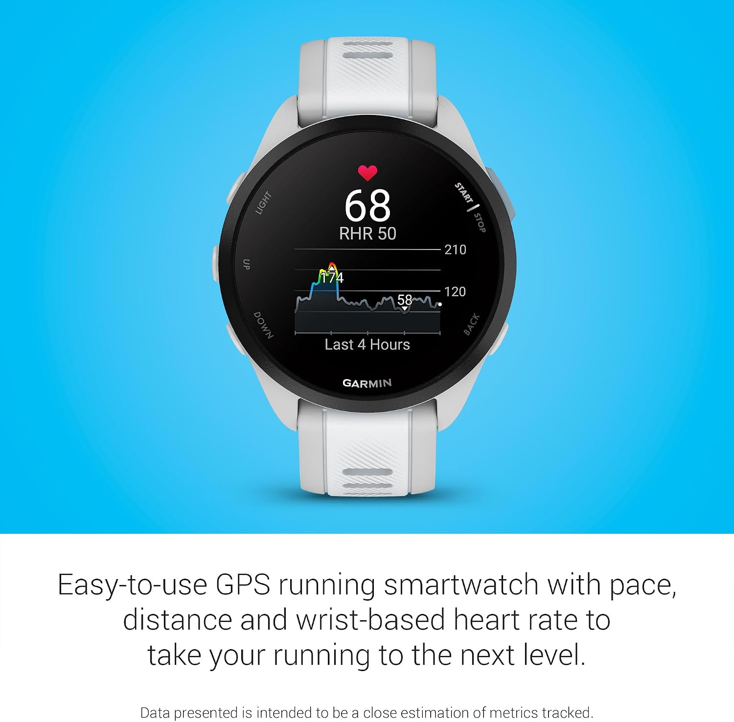 Garmin Forerunner 165 Music, Running Smartwatch, Colorful AMOLED Display, Training Metrics and Recovery Insights, Music on Your Wrist, Whitestone