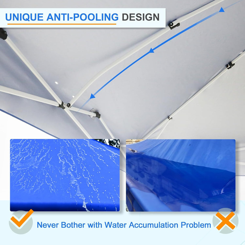 EAGLE PEAK Commercial Canopy 12x12 Pop Up Canopy Tent with 1 Sidewall, Easy Setup Heavy Duty Instant Event Shelter for Vendors & Markets, Outdoor Sun Shade, Blue
