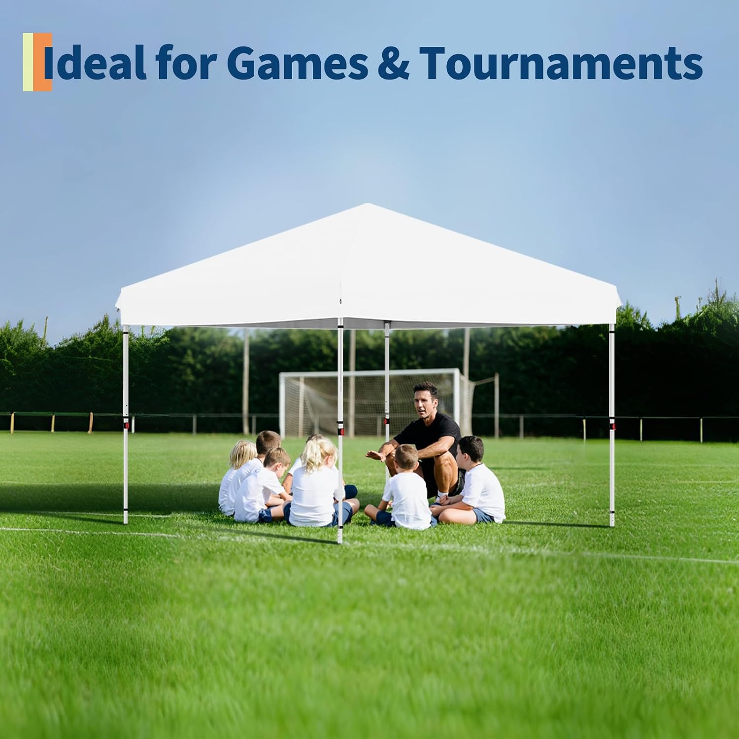 10x10FT Instant Pop Up Canopy Tent with 1 Side Wall, Heavy Duty Canopy Set, Waterproof and UV Protected Tailgate Tent for Outdoor Events (White)