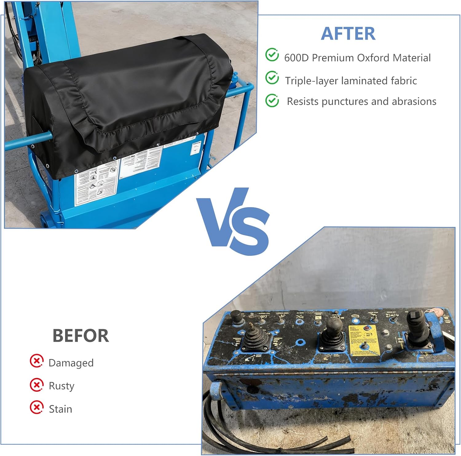 Center Consoles Cover for Genie Boom Lift Control Box, Universal Protective Cover for All Fuel Driven RT Genie Boom Lift Models, Double Layer Thickened Waterproof with Plush Lining