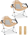 KingCamp Hammock Camping Chair, Swinging Portable Camp Chairs for Adults, 400lbs Heavy Duty Oversized Folding Rocking Chair with Adjustable Recline, Aluminum Alloy Frame for Outdoor Patio Beach Sport