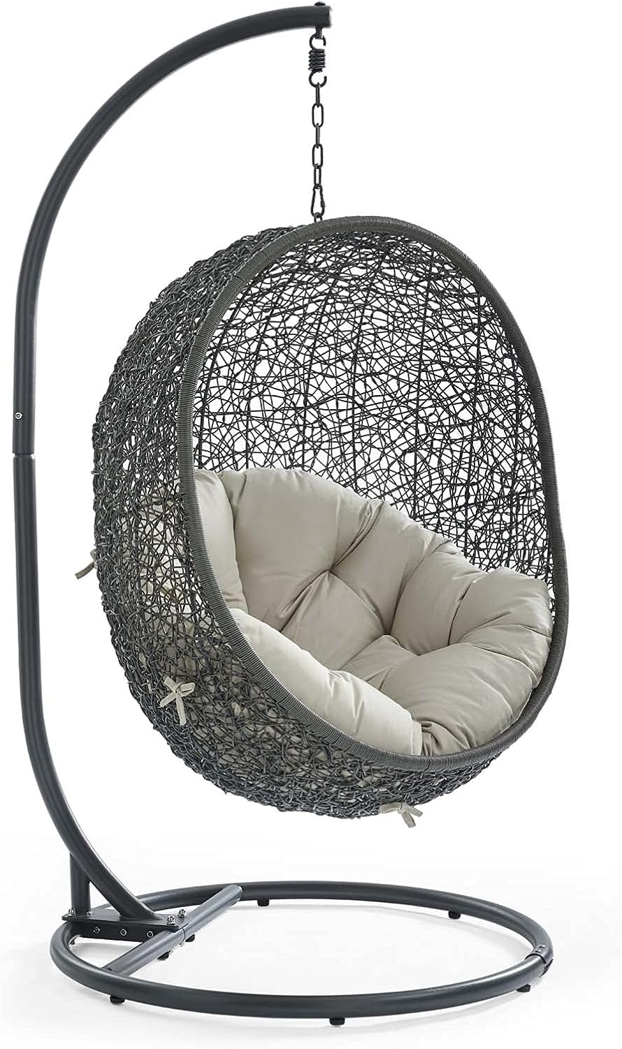 Modway Hide Outdoor Patio Swing Chair, Gray Beige