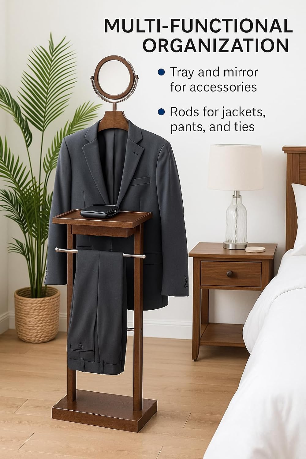Ergode Valet Stand: Compact Organizer for Clothing & Accessories (Matte Grey)