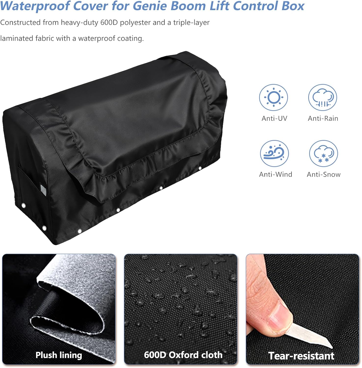 Center Consoles Cover for Genie Boom Lift Control Box, Universal Protective Cover for All Fuel Driven RT Genie Boom Lift Models, Double Layer Thickened Waterproof with Plush Lining
